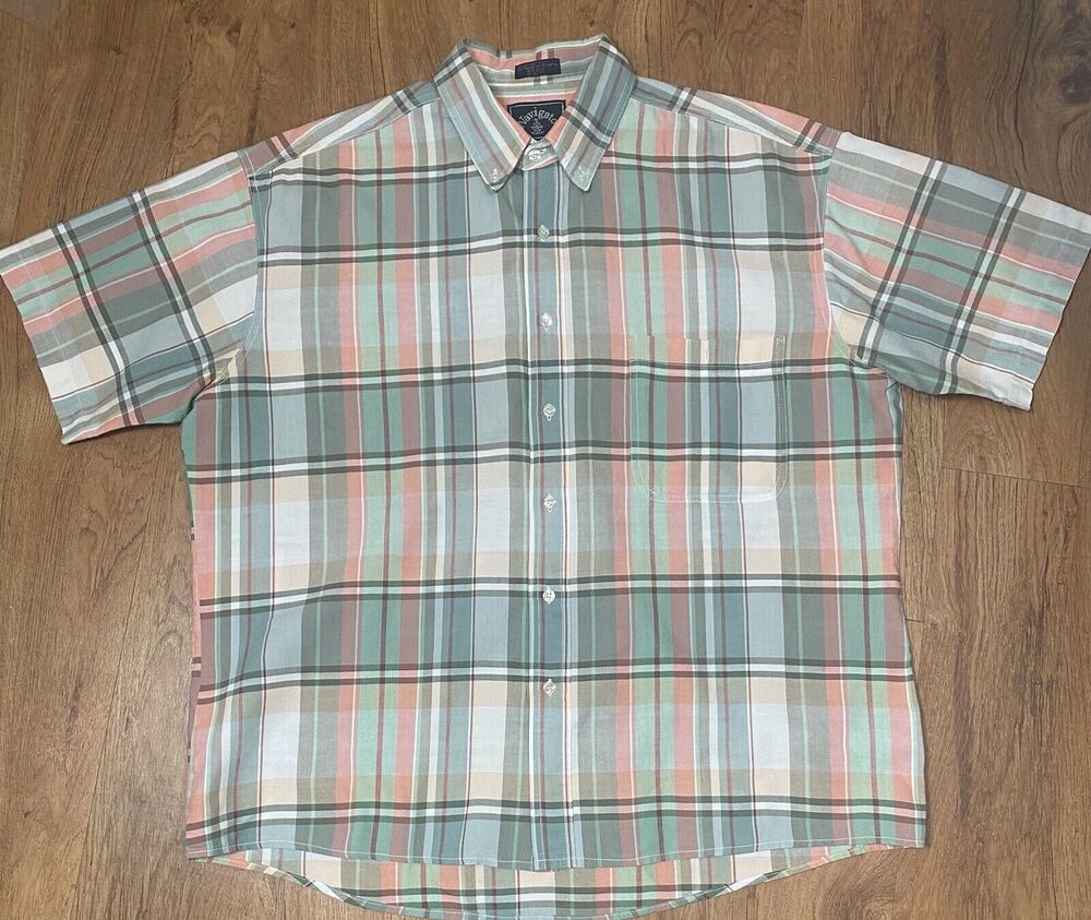 Navigator Men’s Shirt Collared Buttons Multicolor Short Sleeves Size XL